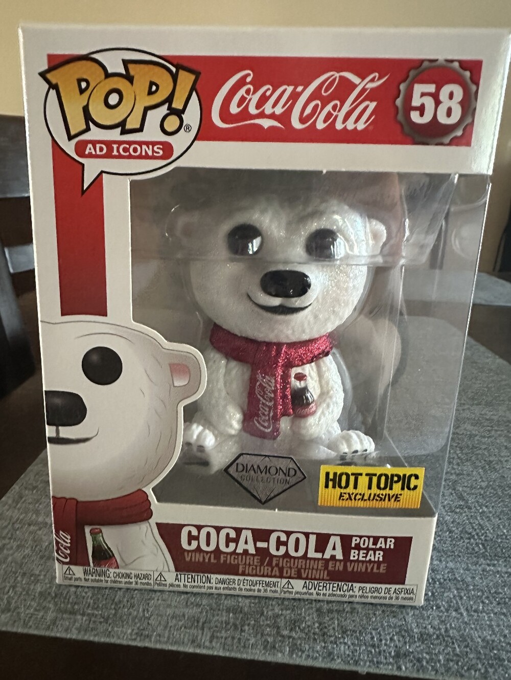 Coca Cola White Polar Bear Figure with Red Scarf